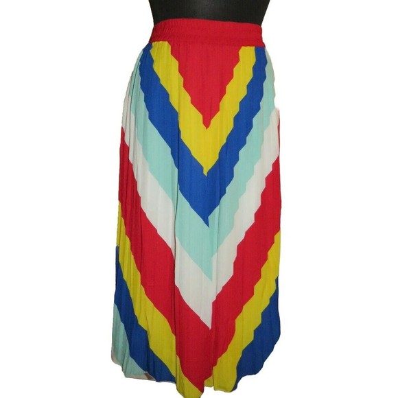 Ashley Stewart Dresses & Skirts - Ashley Stewart Women's Multi Striped Chiffon Midi Skirt Plus Size 26-28